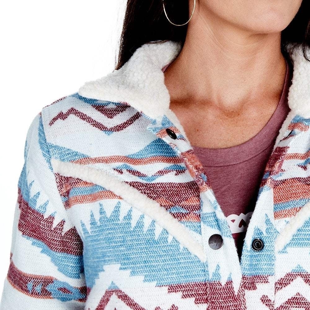 Wrangler Retro Sherpa Lined Western Jacquard Jacket Women’s XL - Picture 2 of 5